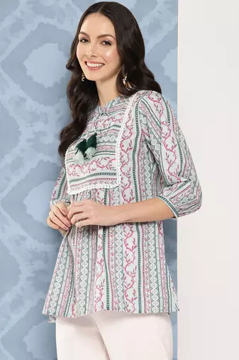  sea green cotton tunic