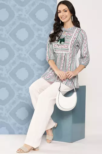  sea green cotton tunic