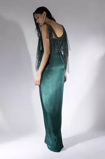 Bottle green dress set