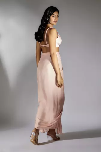Peach pink skirt set