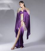 Purple and beige ombre skirt set