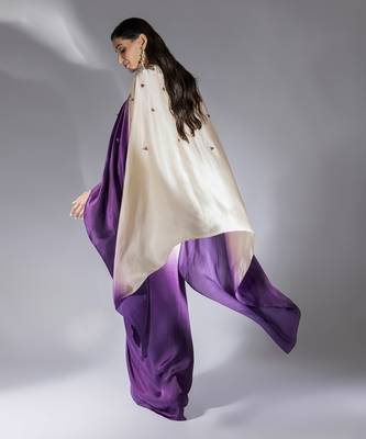 Purple and beige ombre skirt set 2