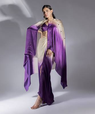 Purple and beige ombre skirt set 3