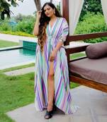 Multicoloured Full Length Cover Up