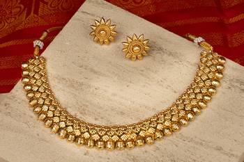 Gold Plated-Plated Temple Necklace Set 1