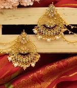 Festive Gold & White Kundan Bahubali Earrings