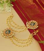 Festive Gold & White Kundan Bahubali Earrings