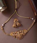 Gold Patterned God Motif Choker Set