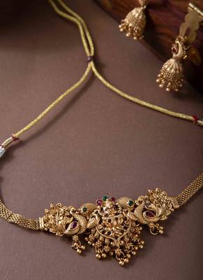 Gold Patterned God Motif Choker Set 2