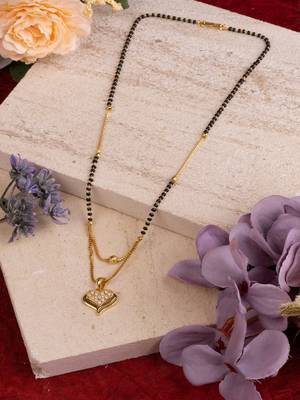 Black & Gold Heart Shaped AD Stone Mangalsutra 1