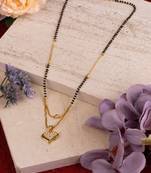 Black & Gold Heart Shaped AD Stone Mangalsutra