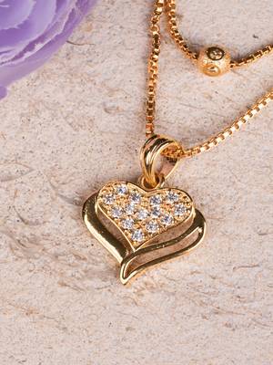 Black & Gold Heart Shaped AD Stone Mangalsutra 3