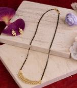 Minimal Gold Tone Mangalsutra with Earrings