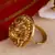 Statement Gold Temple Ring with Laxmi Motif