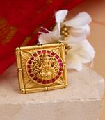 Statement Gold Plated Temple Ring with Laxmi Motif