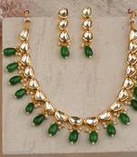 Ethnic Kundan Green Jewellery Set