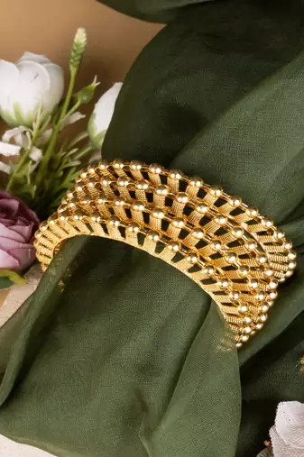 Traditional South Indian Gold Plated-Plated Bangles Set