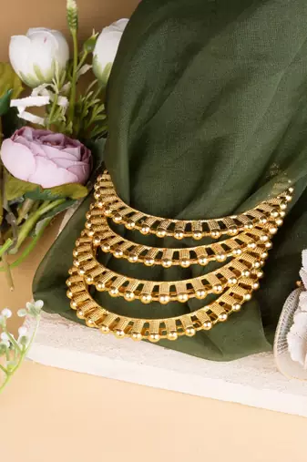 Traditional South Indian Gold Plated-Plated Bangles Set