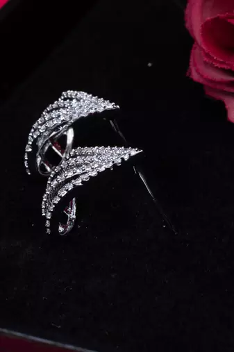 Classic Silver and White American Diamond Stud Earrings