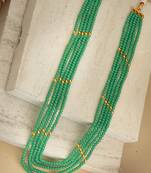 Traditional Green Beaded Long Necklace