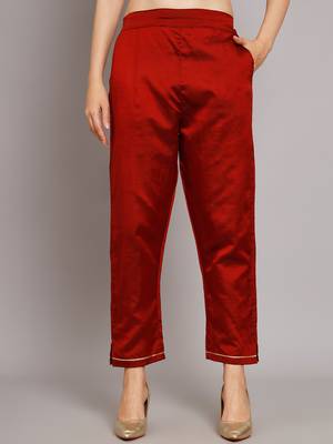  women kurta and trousers pant set heavy zari wok silk blend 4