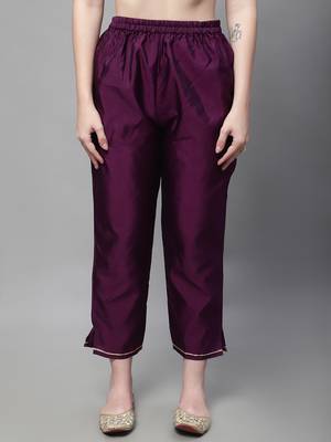   women kurta and trousers pant set heavy zari wok silk blend 4