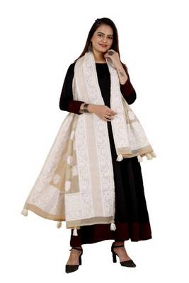 DesiButik Silk Dupatta with Zari Work 36*102 inches 1