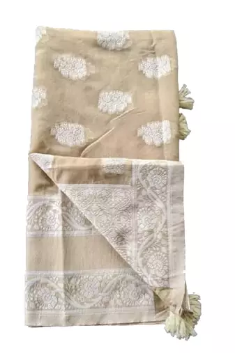 DesiButik Silk Dupatta with Zari Work 36*102 inches