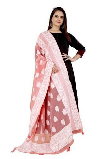DesiButik Silk Dupatta with Zari Work 36*102 inches