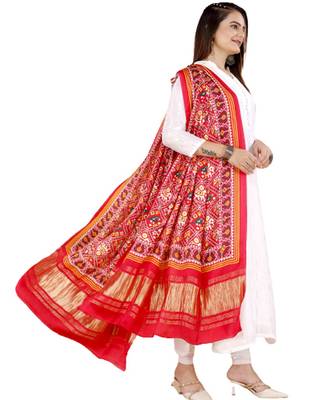 DesiButik Silk Dupatta with Zari Work 36*102 inches 1