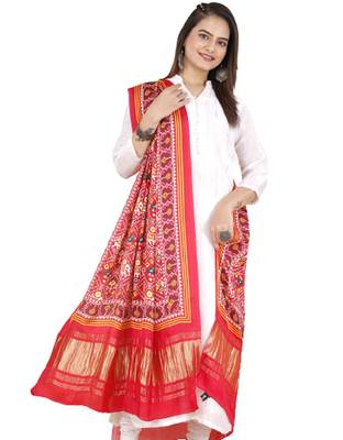 DesiButik Silk Dupatta with Zari Work 36*102 inches 2
