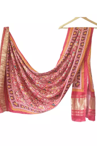 DesiButik Silk Dupatta with Zari Work 36*102 inches