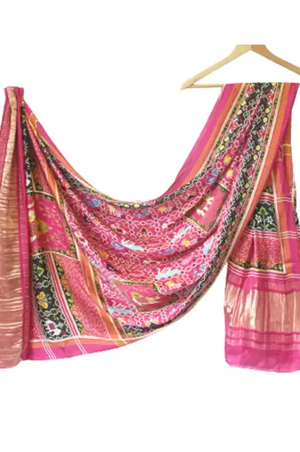DesiButik Silk Dupatta with Zari Work 36*102 inches