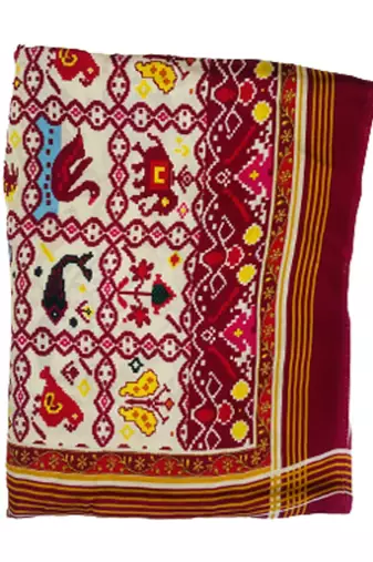 DesiButik Silk Dupatta with Zari Work 36*102 inches