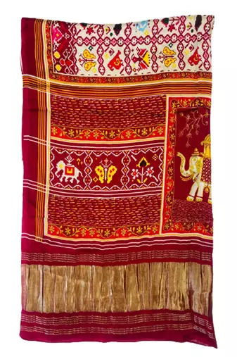 DesiButik Silk Dupatta with Zari Work 36*102 inches