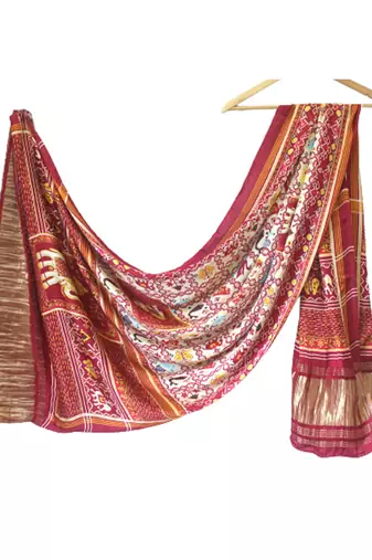 DesiButik Silk Dupatta with Zari Work 36*102 inches
