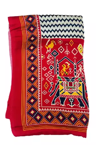 DesiButik Silk Dupatta with Zari Work 36*102 inches