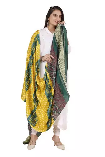 DesiButik Silk Dupatta with Zari Work 36*102 inches