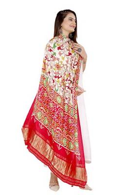 DesiButik Silk Dupatta with Zari Work 36*102 inches 1