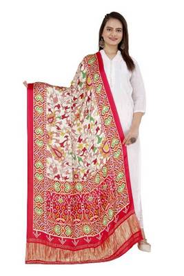 DesiButik Silk Dupatta with Zari Work 36*102 inches 2