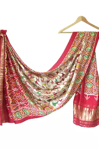 DesiButik Silk Dupatta with Zari Work 36*102 inches