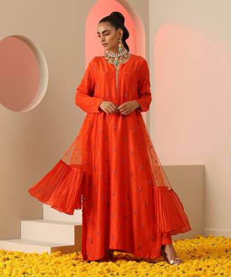 Orange  kurta set 1