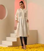 Ivory and black  kurta set
