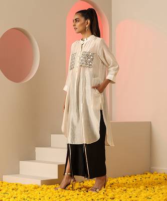 Ivory and black  kurta set 2
