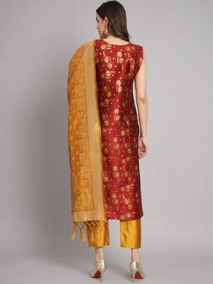   women kurta and trousers pant set cotton silk blend 2