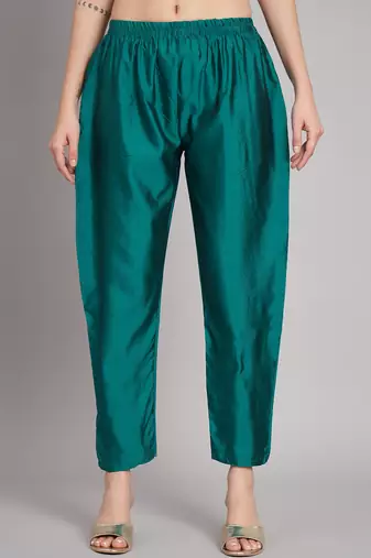   women kurta and trousers pant set cotton silk blend