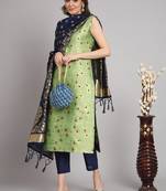   women kurta and trousers pant set cotton silk blend