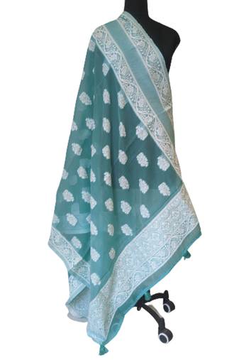 DesiButik Silk Dupatta with Zari Work 36*102 inches