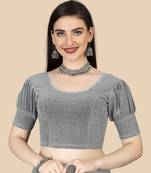 SILVER ROUND NECK WOMAN BLOUSE