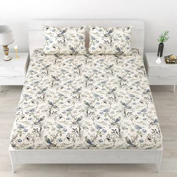 Set of two 100% cotton  double bedsheets with 4 pillow covers (90x108 inch) 2